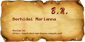 Berhidai Marianna névjegykártya